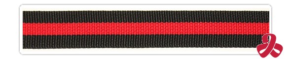 Тесьма ременная – черная с красным поясом